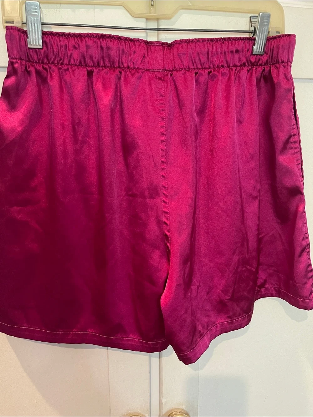 American Eagle Outfitters Men's Fuchsia Satin Hybrid Shorts